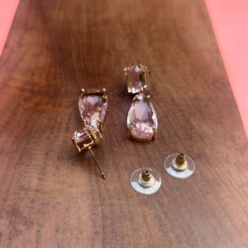 Pink Tear Drop Earrings