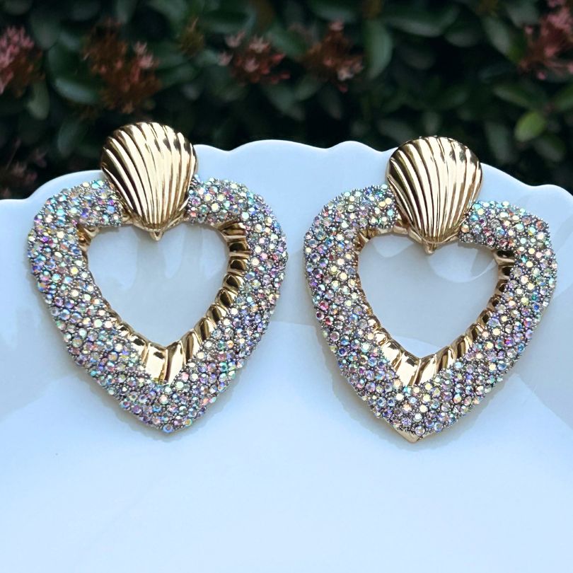 Bling Blogger Envy Silver Heart Earrings