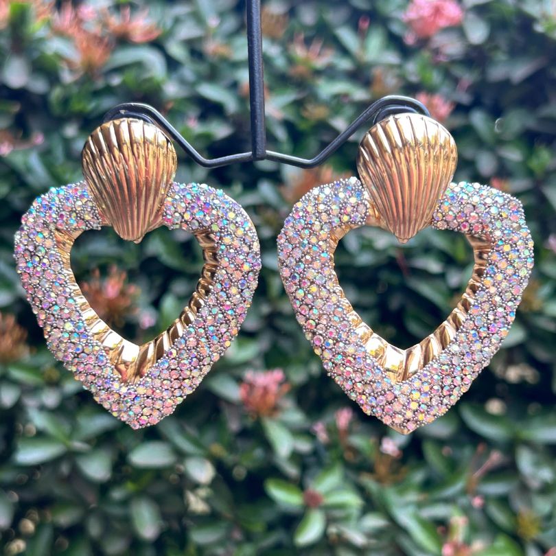 Bling Blogger Envy Silver Heart Earrings