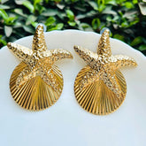 Star Shell Golden Earring - Small