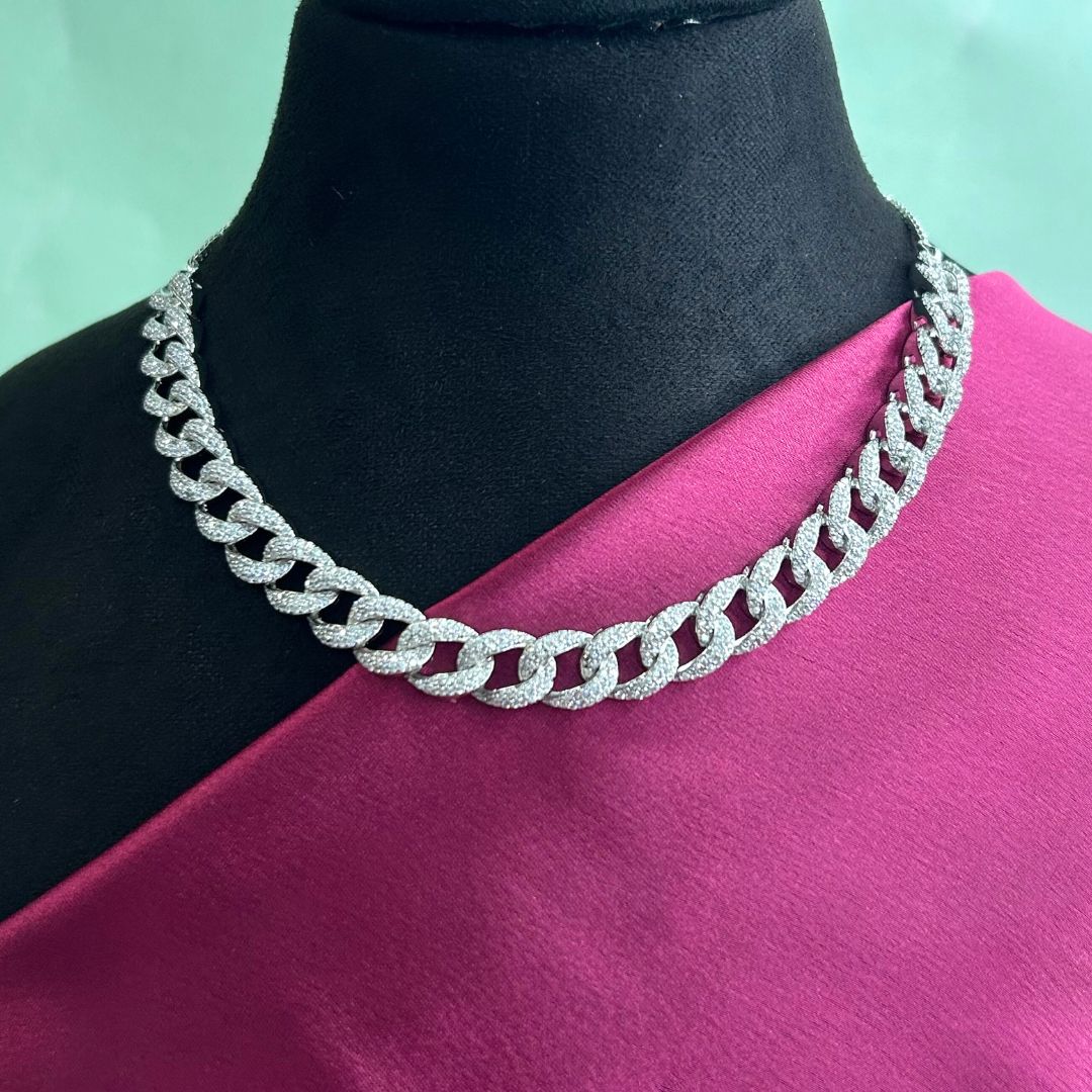 Omisha Silver Plated Necklace Set