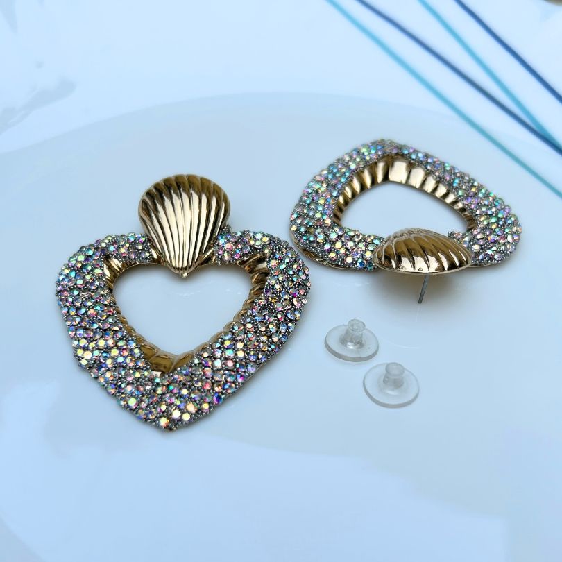 Bling Blogger Envy Silver Heart Earrings