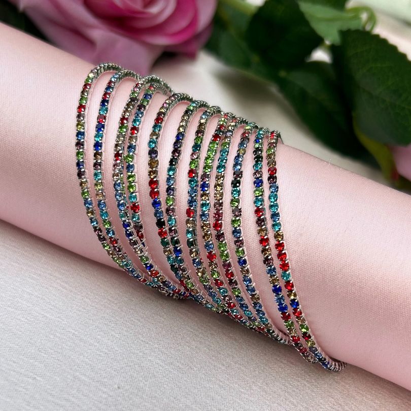 Stretchable Multicolor Bracelet - Pack of 12