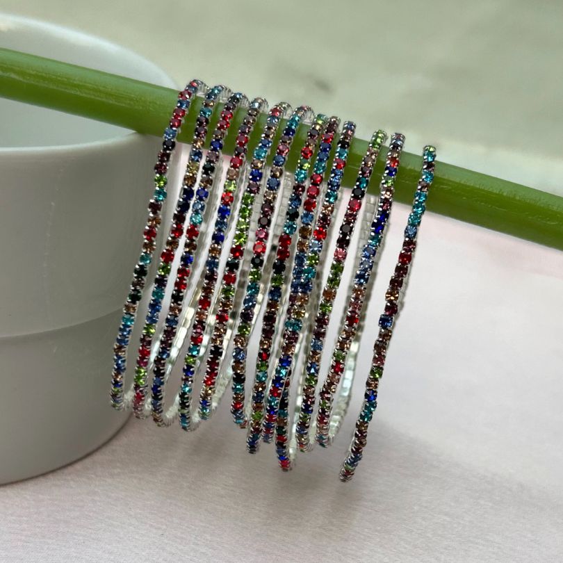 Stretchable Multicolor Bracelet - Pack of 12