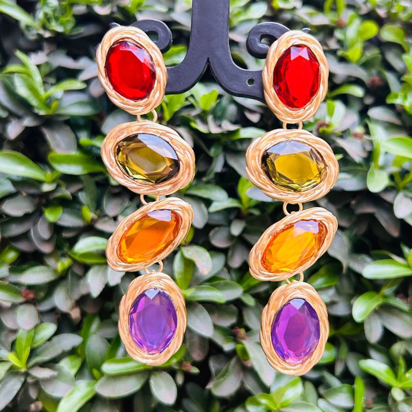 Maya Multicolor Layered Earrings