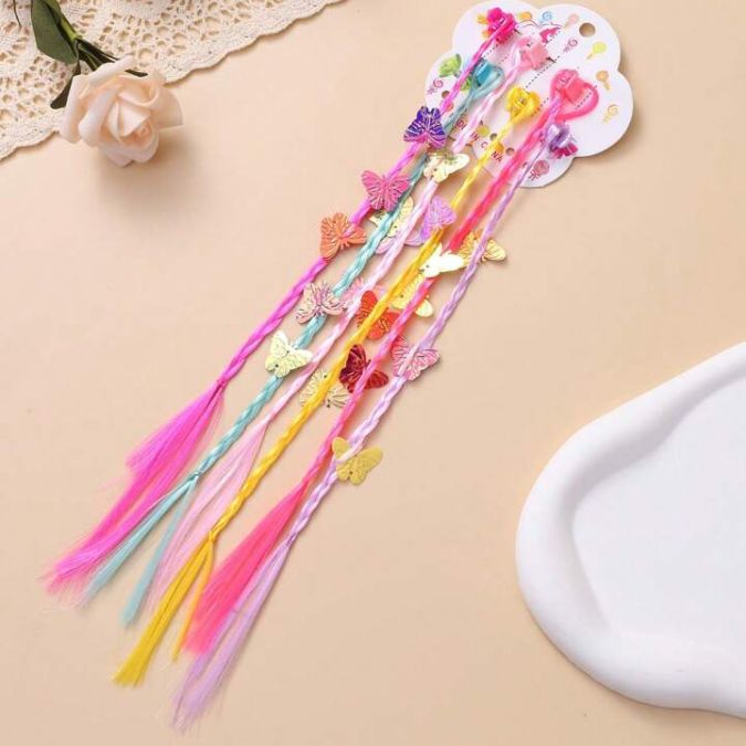 Cute Baby Girl Colorful Butterfly Twist Braid Hair Clips - 6 Pcs