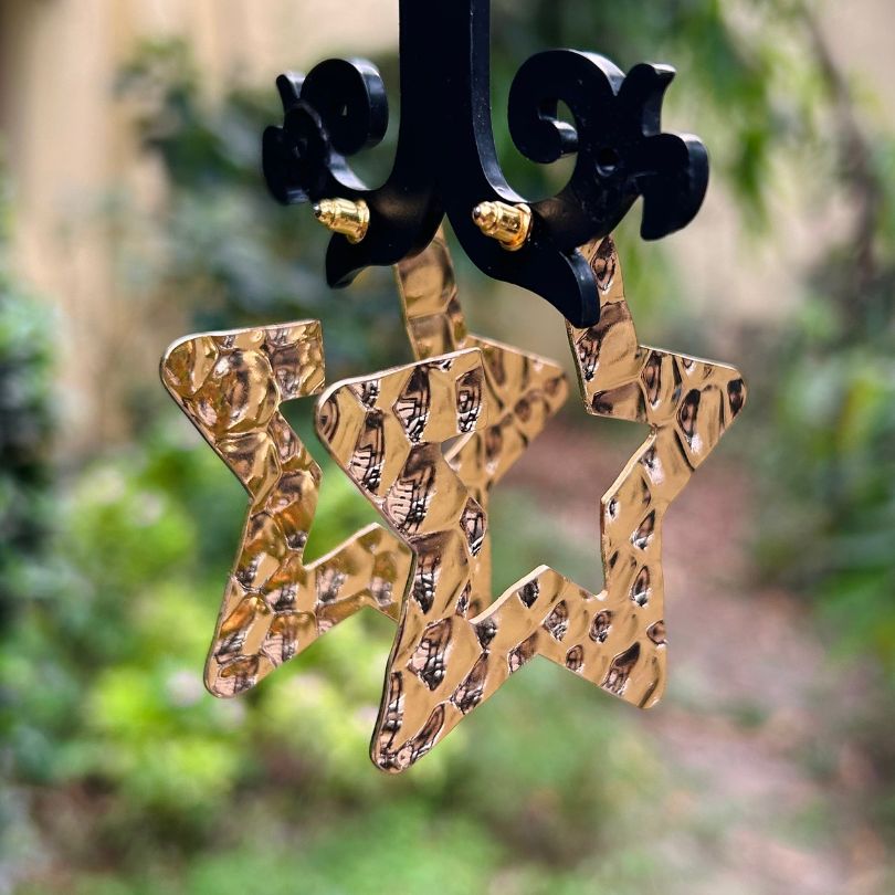 Structured Oversized Star Hoop Earrings
