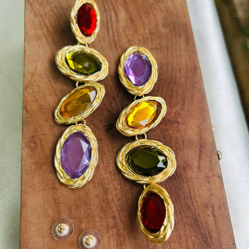 Maya Multicolor Layered Earrings