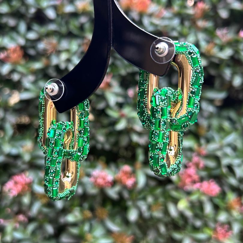 Bling Blogger Rust Green Entangled Earrings