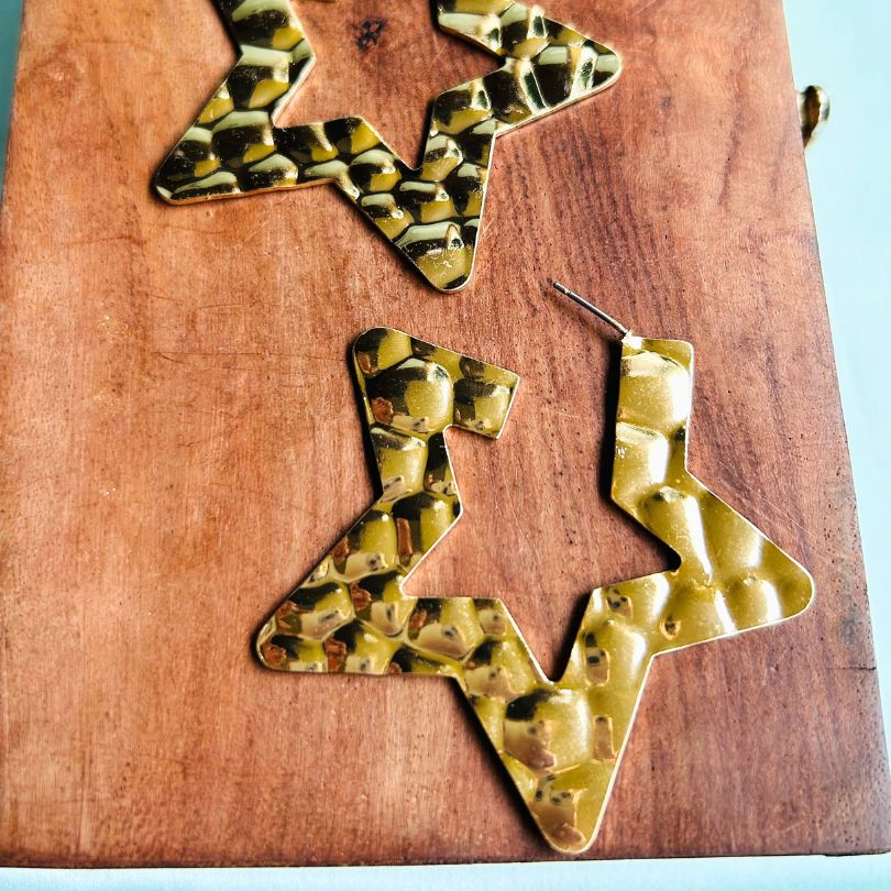 Structured Oversized Star Hoop Earrings