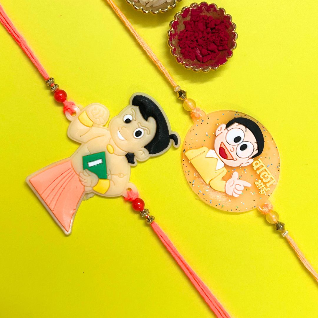 Set of 2 Rakhis - Chhota Bheem & Kulfi Wala Bhai Rakhi