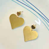 Golden Heart Drop Earring
