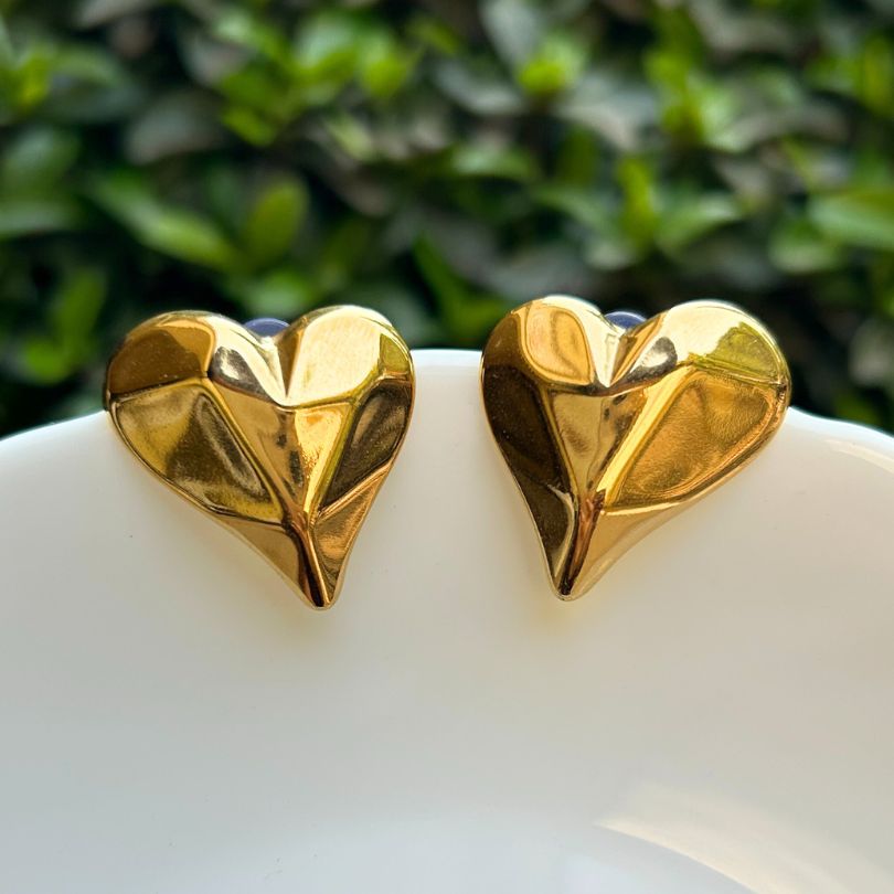 Textured  Heart Stud Earring