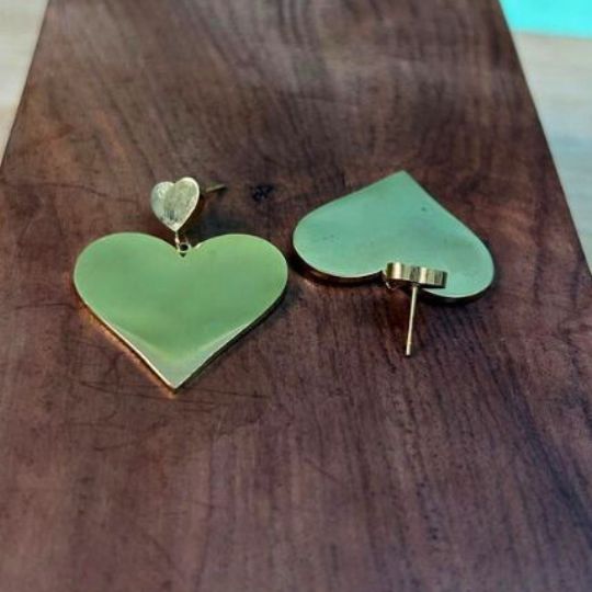 Golden Heart Drop Earring