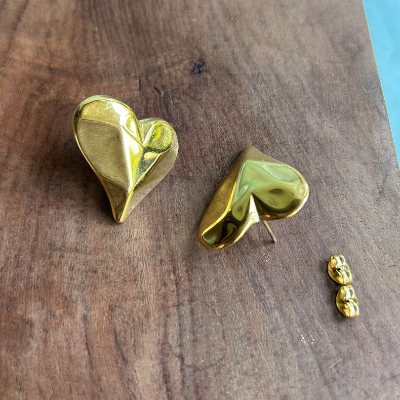 Textured  Heart Stud Earring