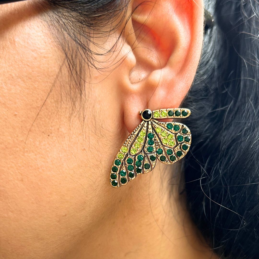 Butterfly Green Stud Earring