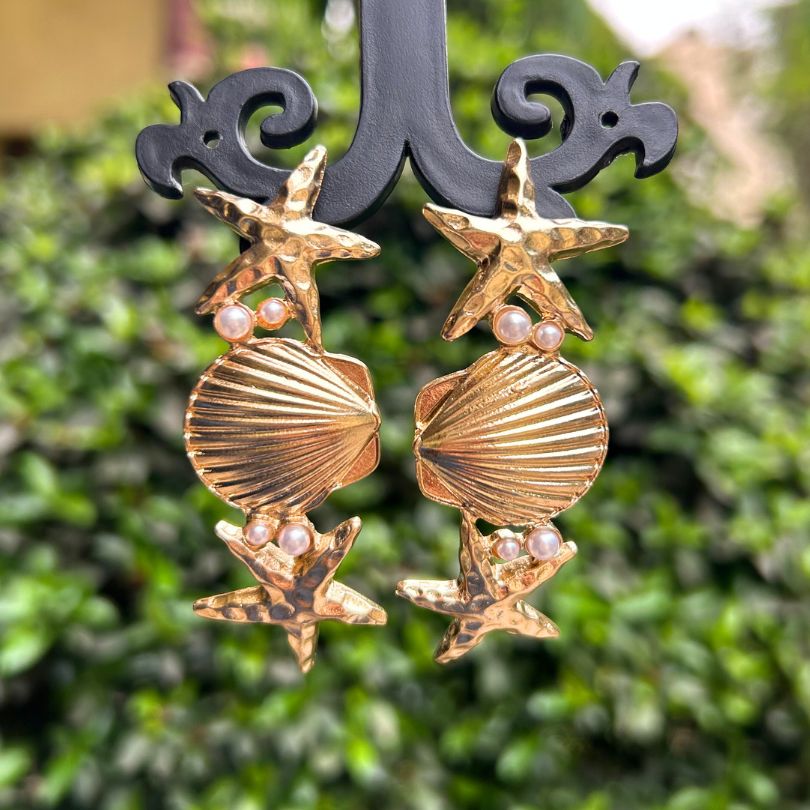 Shell Pearl Star Earring