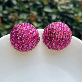 Bling Blogger Pink Stud Earrings - Small