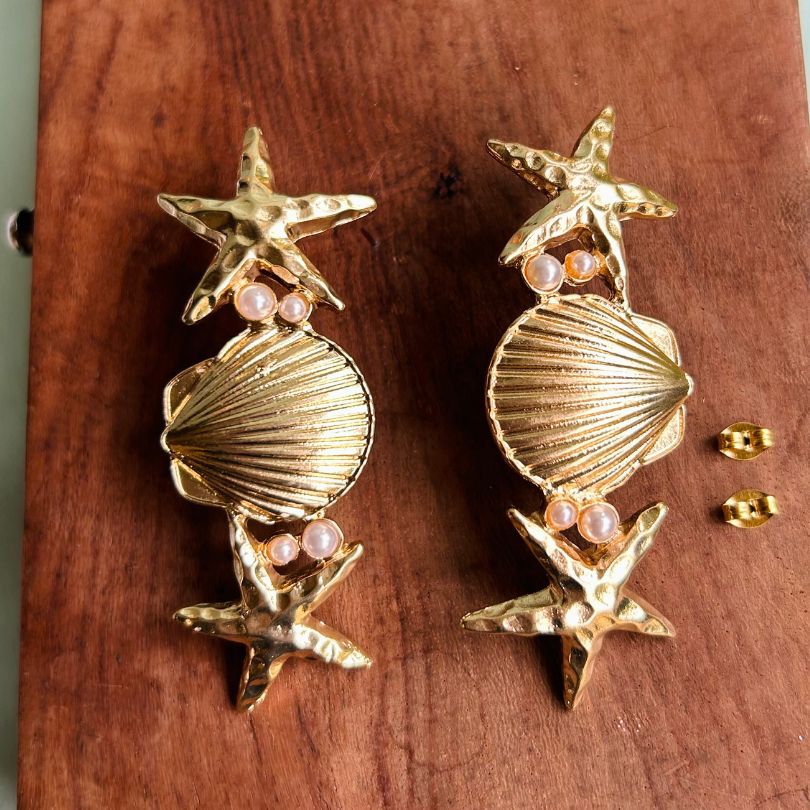 Shell Pearl Star Earring