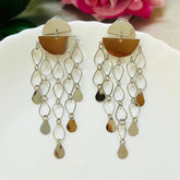 Chain Layered Silver Earrings