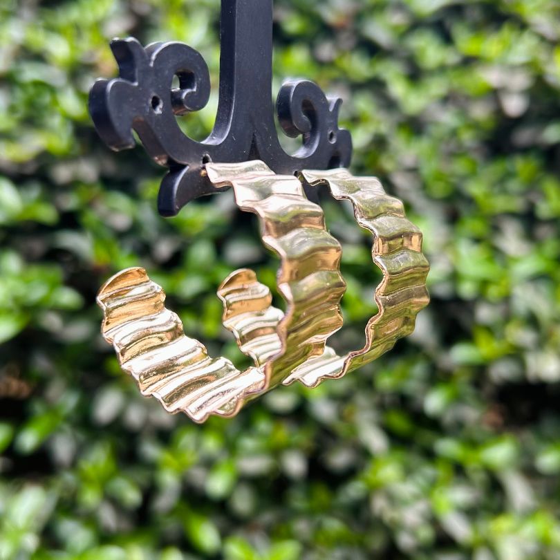 Rough Golden Hoop Earring