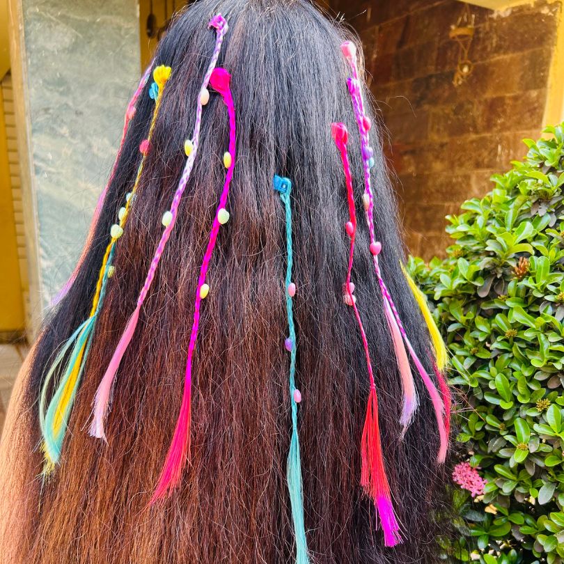 Cute Baby Girl Colorful  Heart Twist Braid Hair Clips - 6 Pcs