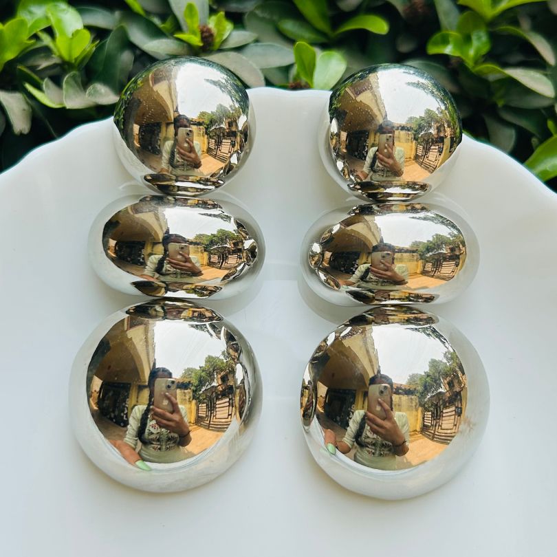 Chunky Silver Metallic Statement Earrings