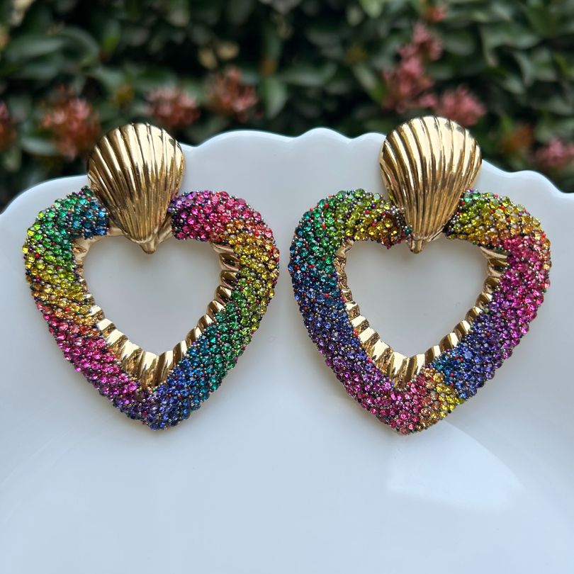 Bling Blogger Envy Multi Heart Earrings