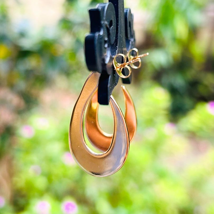 Spiral Knot Golden Hoop Earring