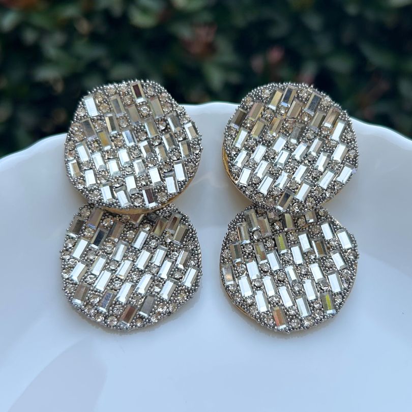 Bling Blogger Silver Layered Earrings