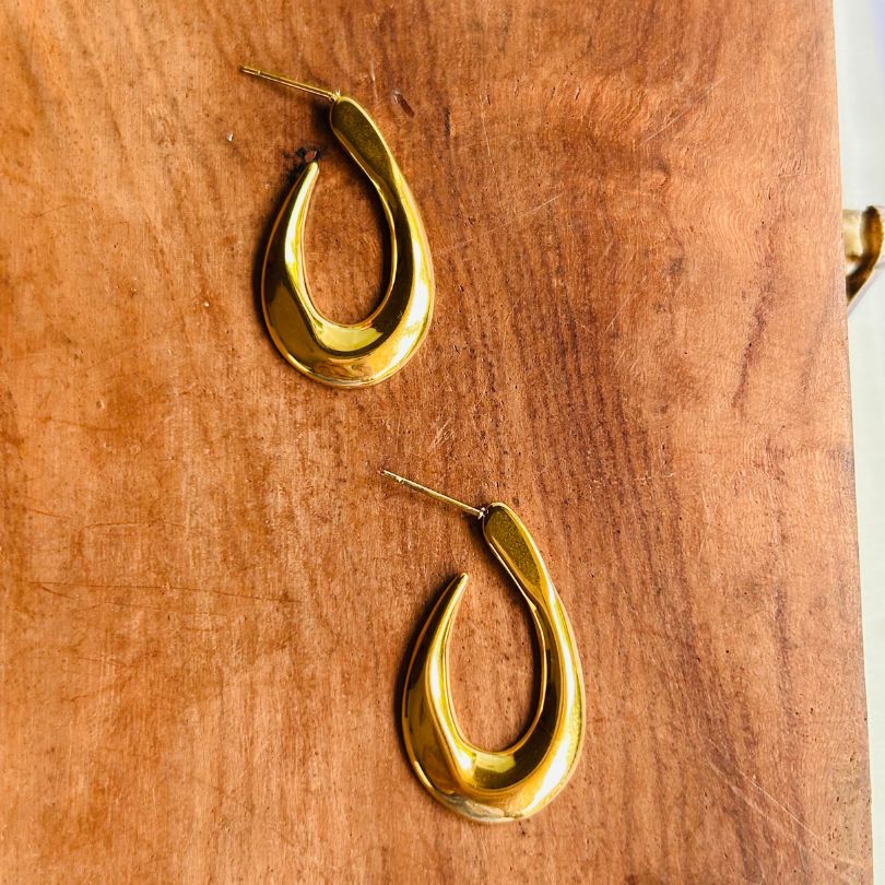 Spiral Knot Golden Hoop Earring