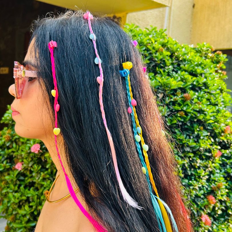 Cute Baby Girl Colorful  Heart Twist Braid Hair Clips - 6 Pcs