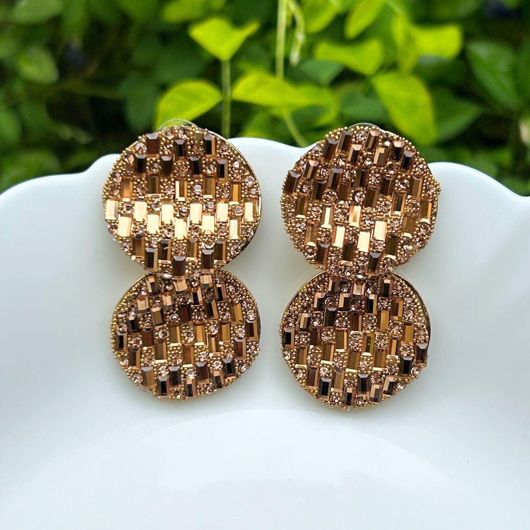 Bling Blogger Rust Golden Layered Earrings