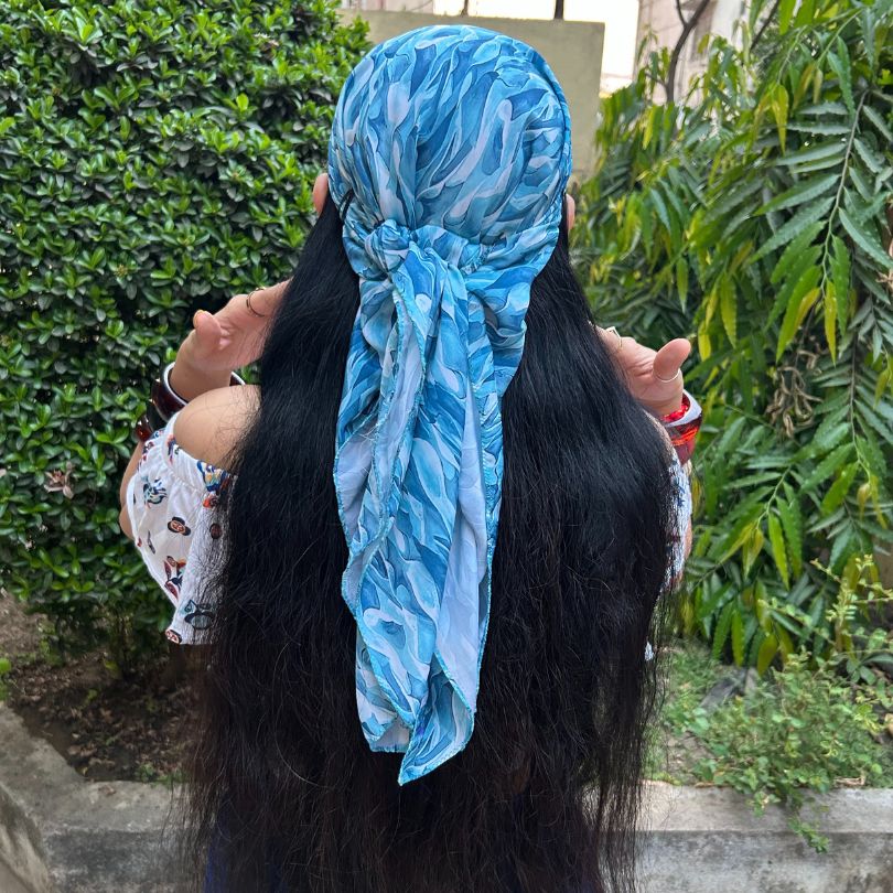 Blue Turquoise Psychedelic Scarf