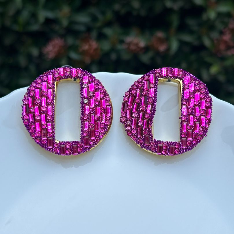 Bling Blogger Pink Valentine Stud Earrings