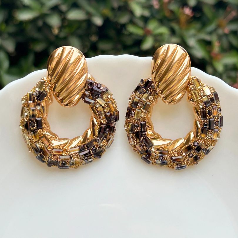 Bling Blogger Black Golden Drop Earrings