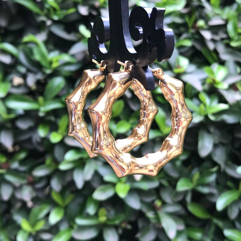 Textured Golden Hoop Earring