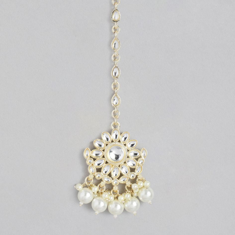 LAIDA Gold-Plated Kundan-Studded Maang Tikka