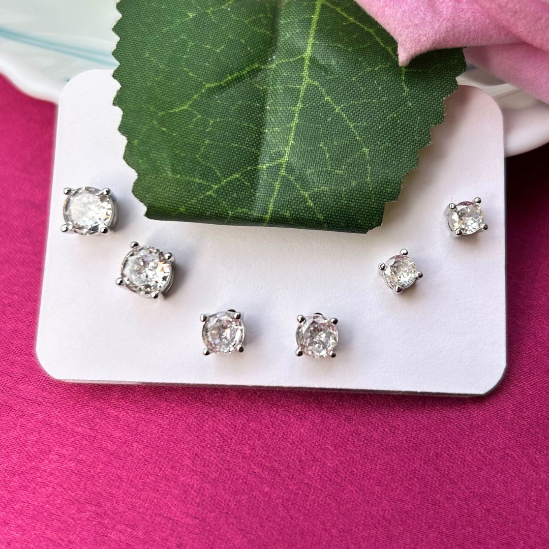 Set Of 3 Solitarie Studs