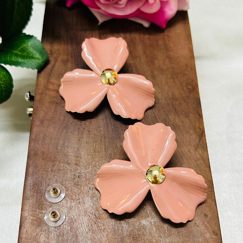 Flower Pastel Brown Earrings