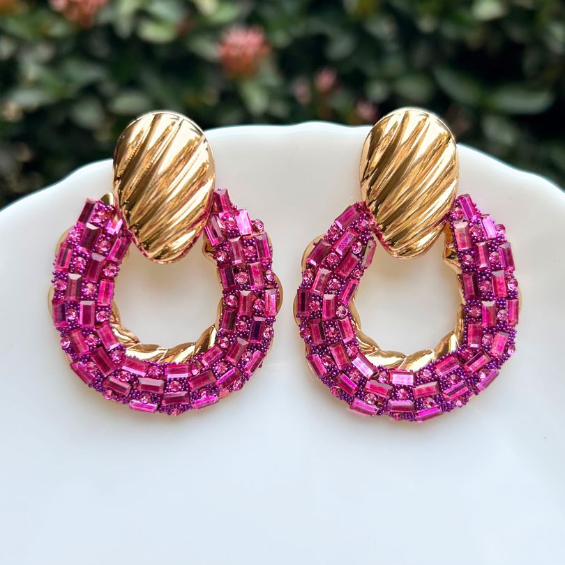 Bling Blogger Pink Drop Earrings