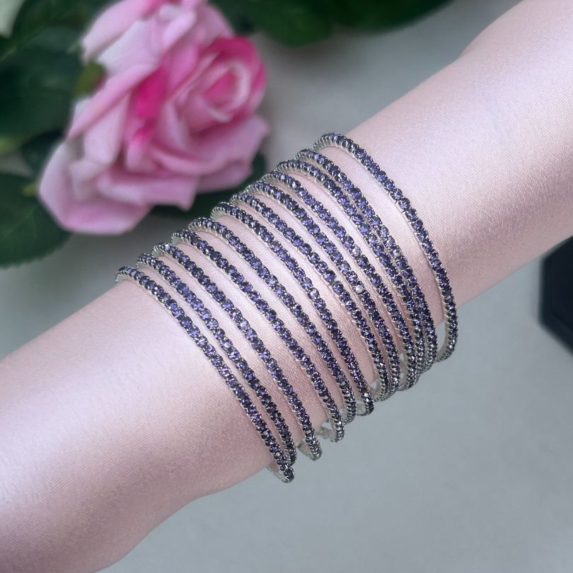 Stretchable Purple Bracelet - Pack of 12