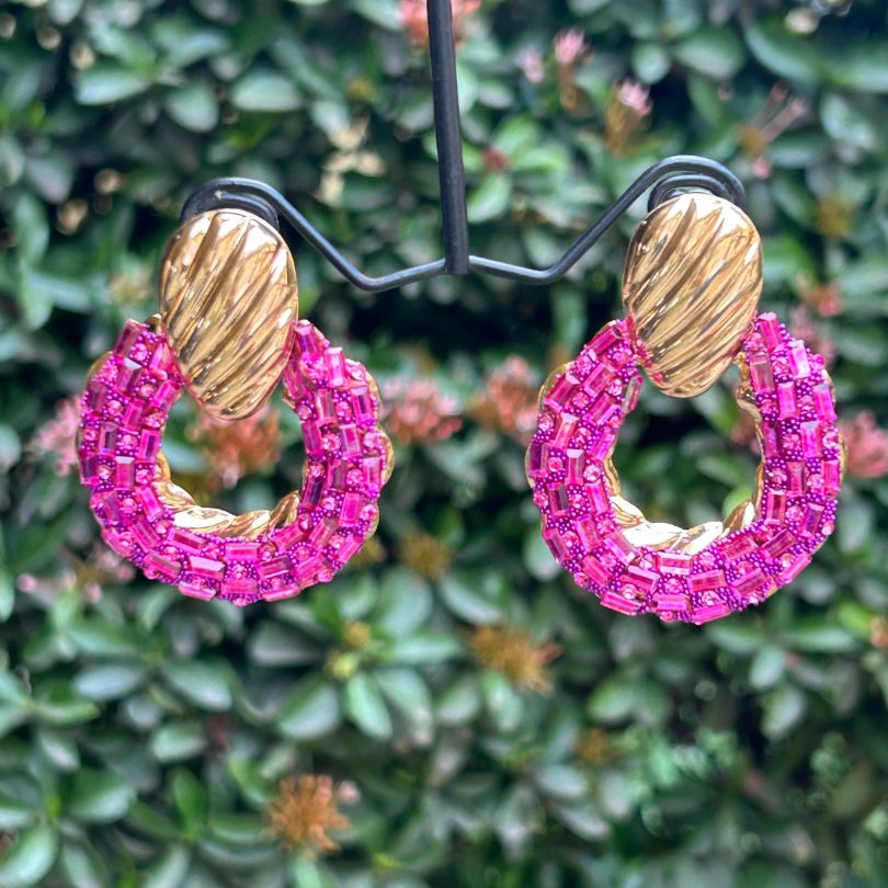 Bling Blogger Pink Drop Earrings