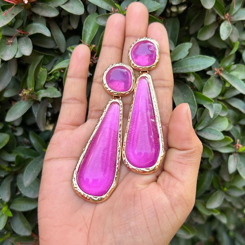 Golden Resin Earrings