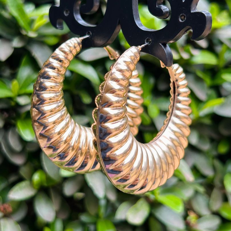 Golden Thick Hoop Earring