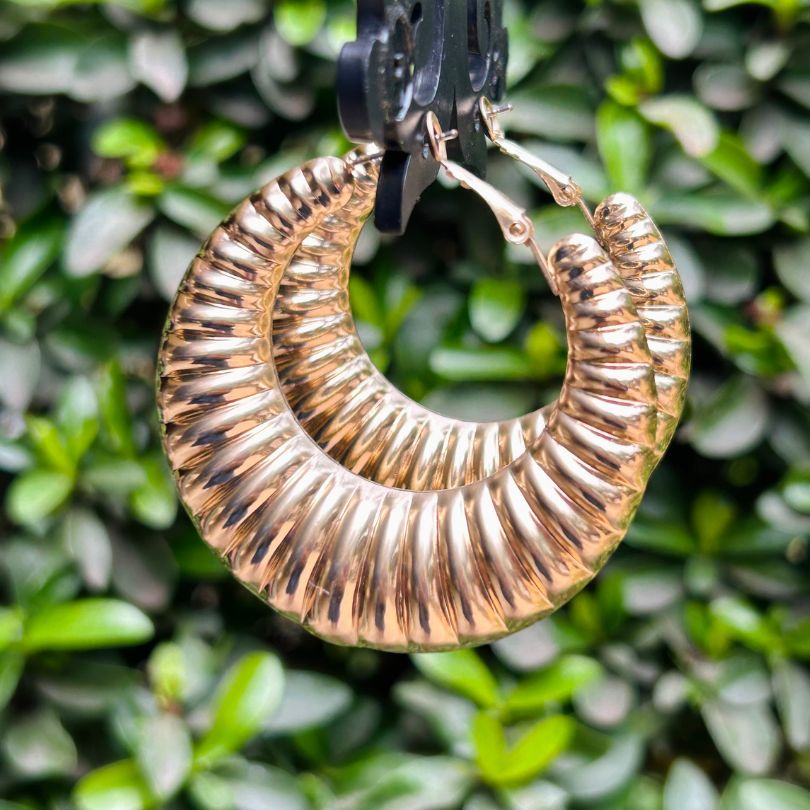 Golden Thick Hoop Earring