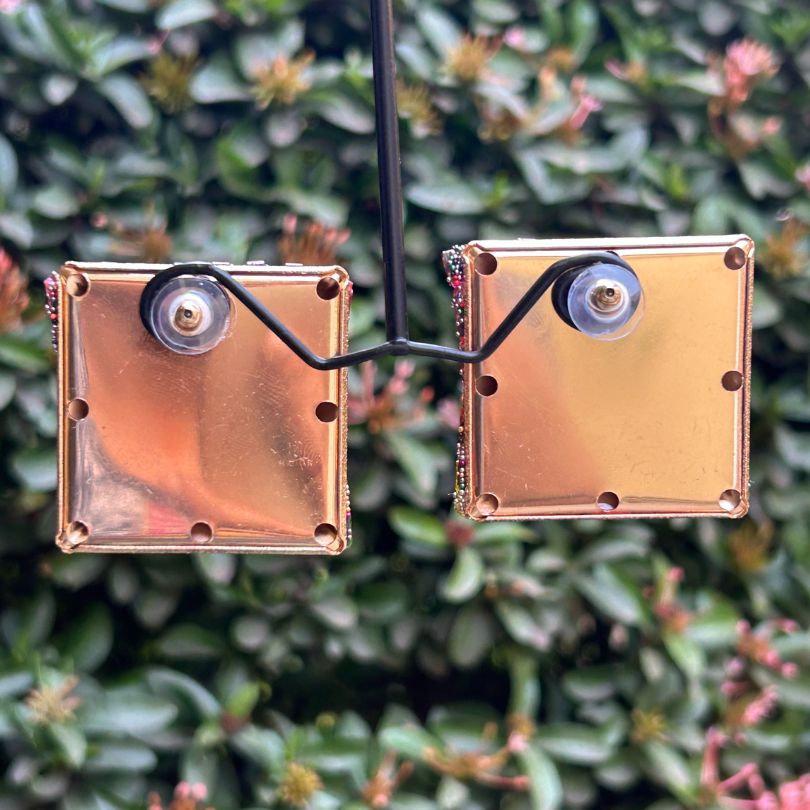 Bling Blogger Square Stud Earrings - Multi 1