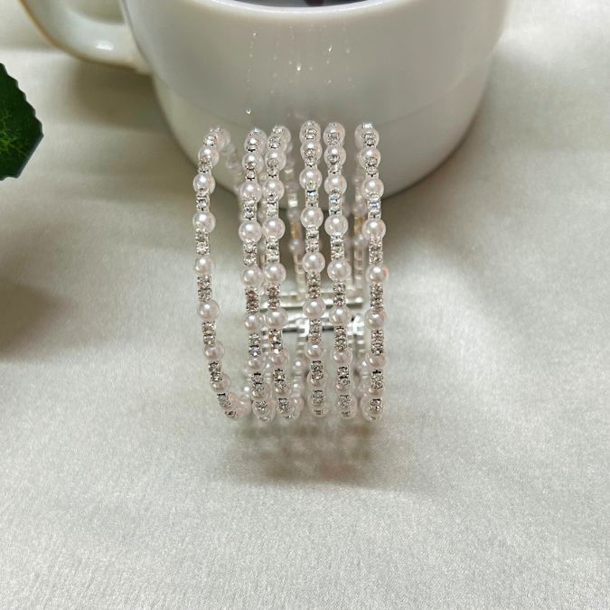 Pearl Layered American Diamond Bracelet