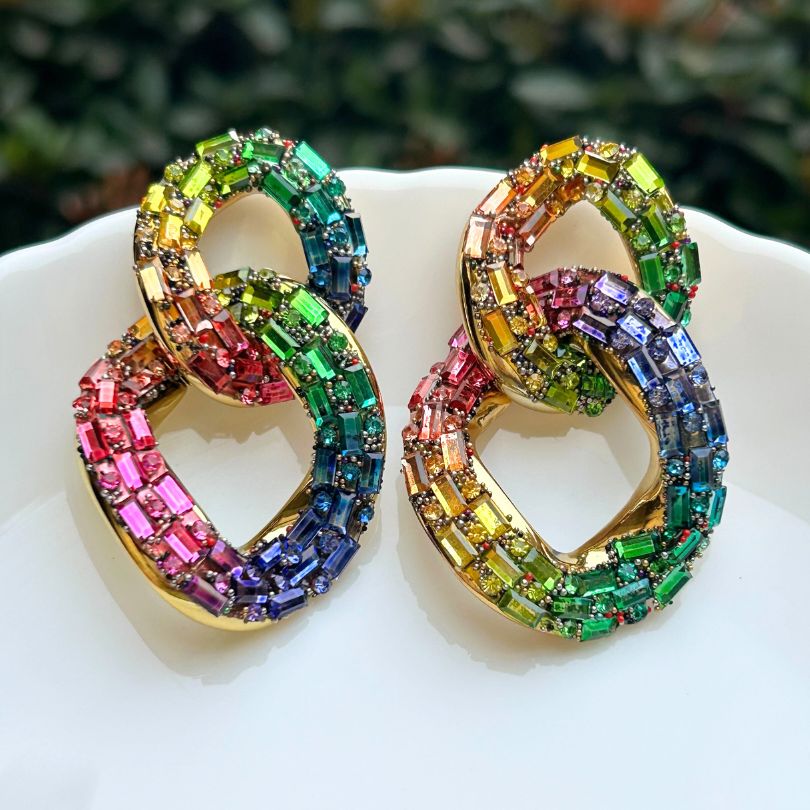 Bling Blogger Entangled Statement Earrings - Multi 1