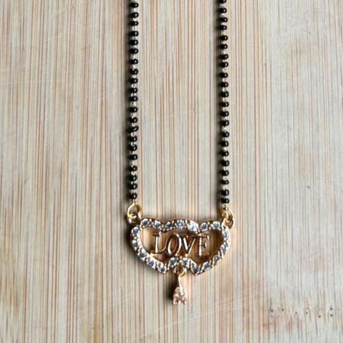 Love Covered American Diamond Mangalsutra